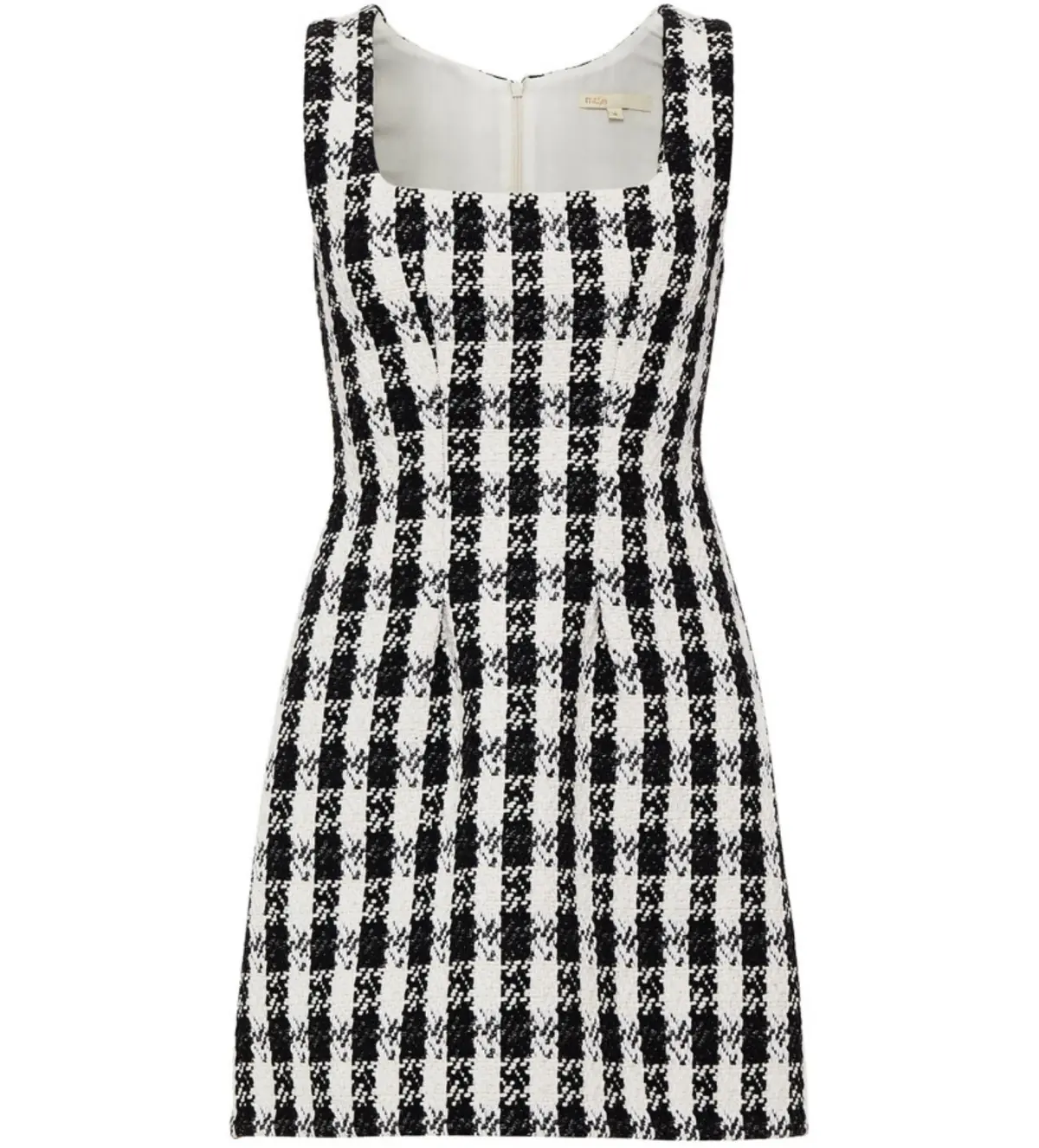 Maje Rocky Checked Cotton-Blend Tweed Mini Dress Multi Size AU 8 - Image 7