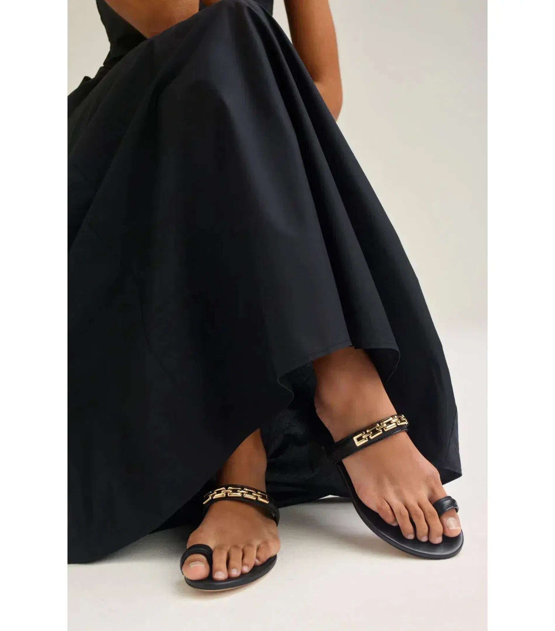 Scanlan Theodore Parachute Cotton Strappy Maxi Dress Black Size AU 6 - Image 5