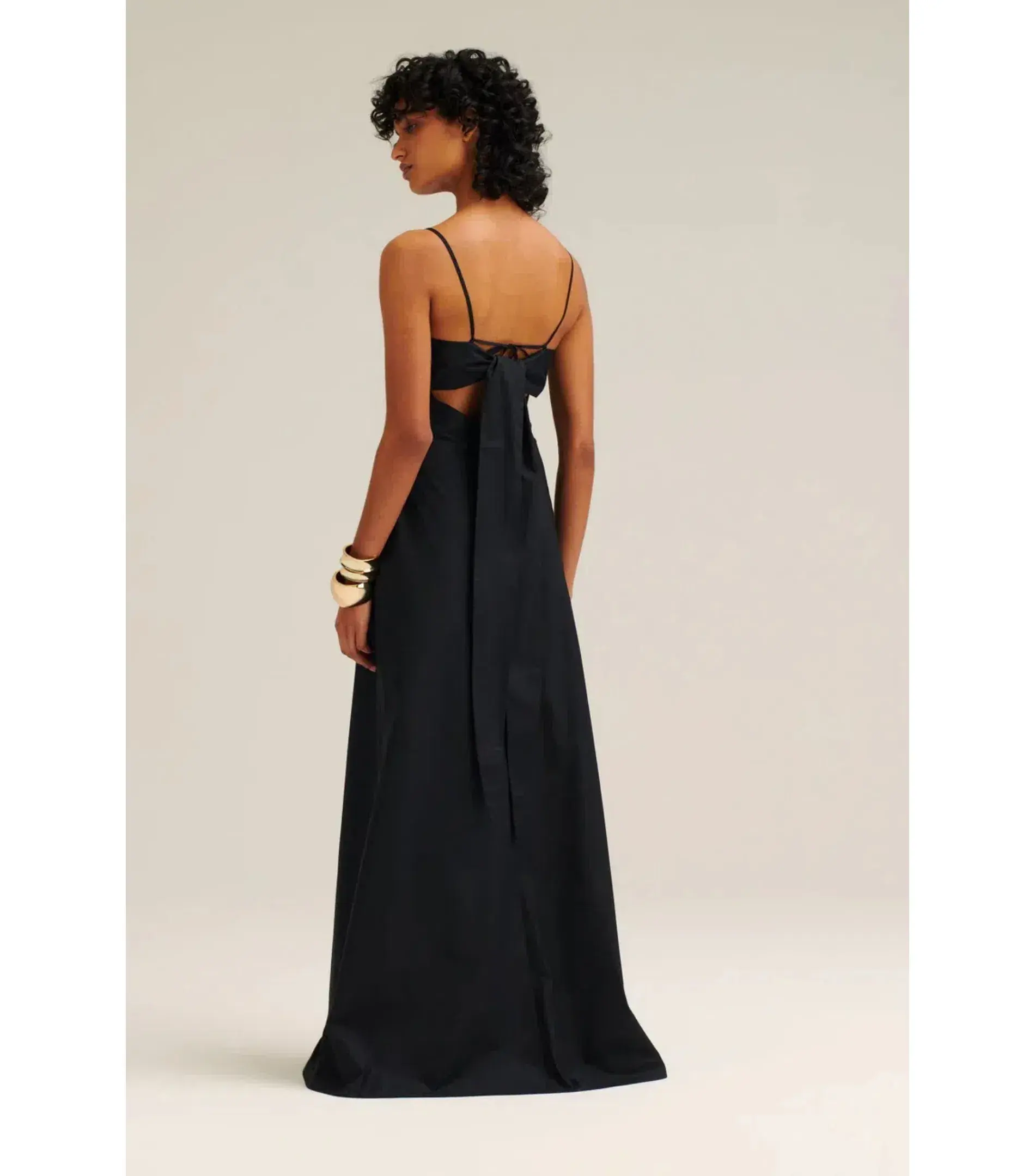 Scanlan Theodore Parachute Cotton Strappy Maxi Dress Black Size AU 6 - Image 3