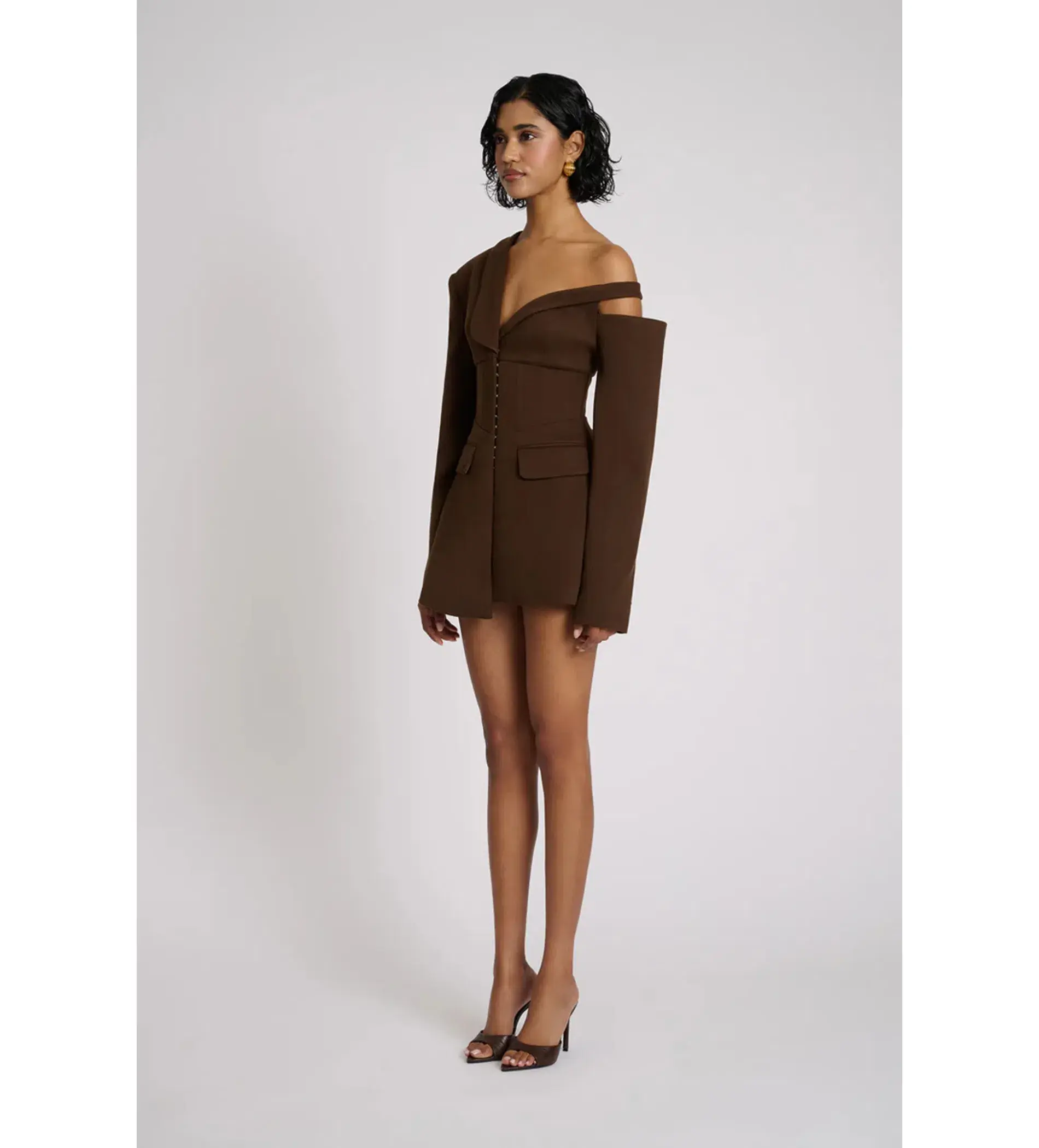 Eliya The Labe Ayla Blazer in Brown Size 8 - Image 4