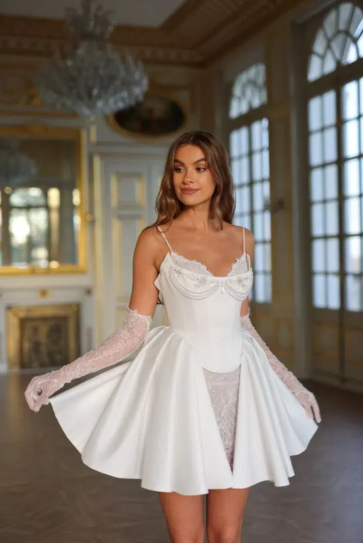 Rosie Etienne Sophia Mini Dress White Size 8 - Image 3