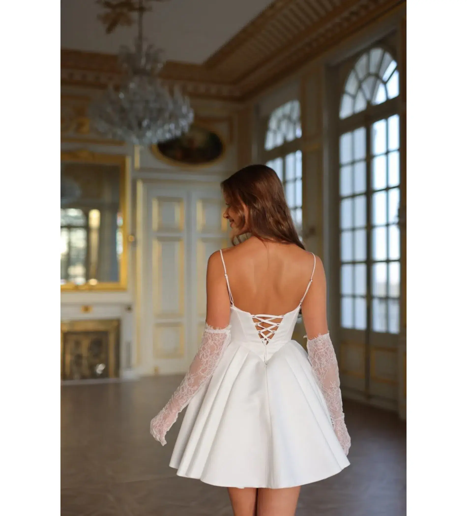 Rosie Etienne Sophia Bridal Mini Dress White Size AU 10 - Image 4