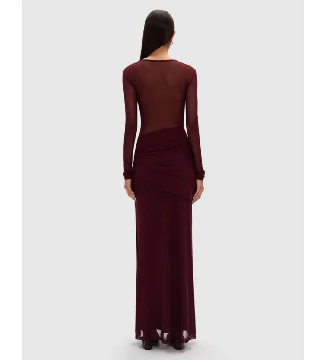 Misha Abelia Mesh Maxi Dress In Berry Size 10 for rent on The Volte - main image