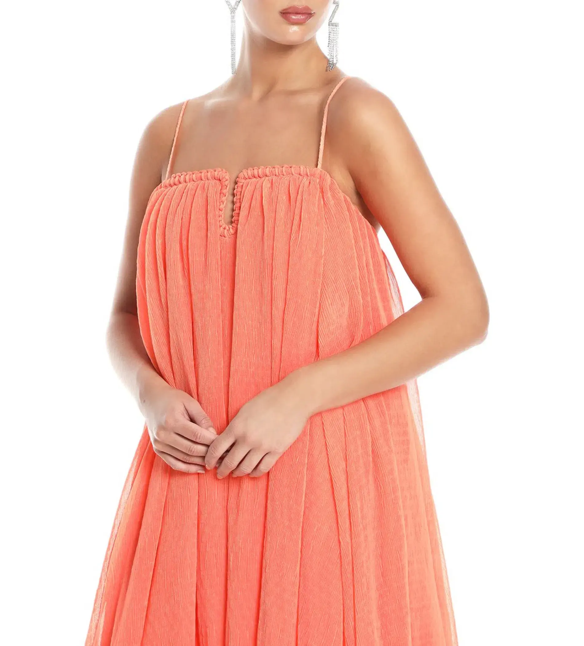 Aje Filigree Sweetheart Midi Dress Sunset Orange Size AU 12 - Image 5