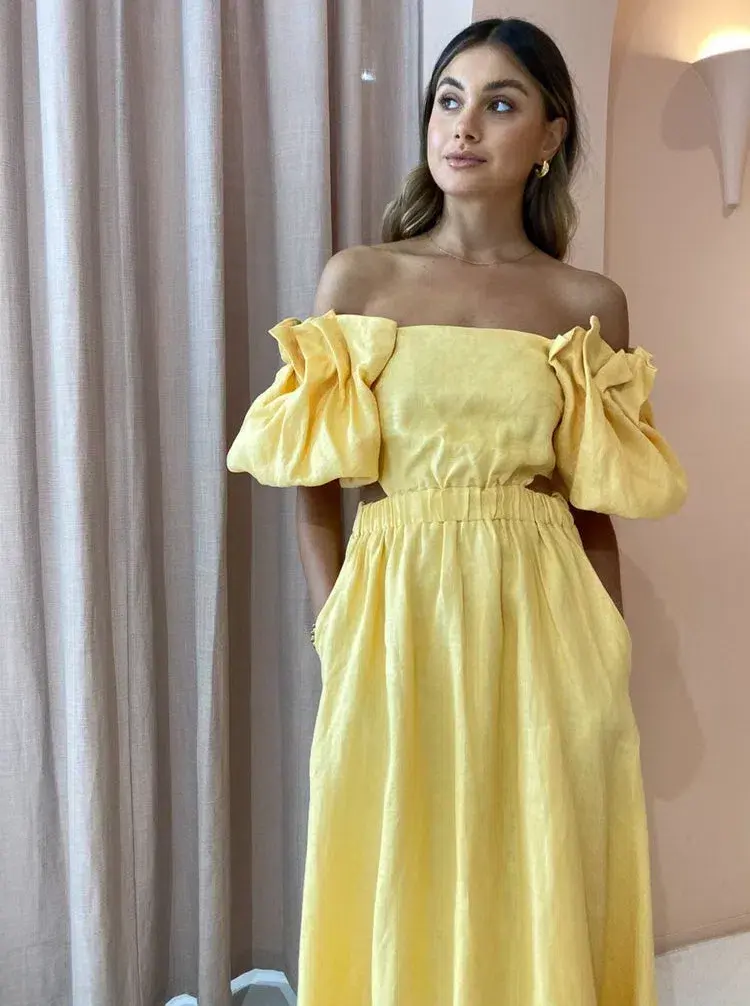 Sovere Noble Maxi Dress Buttercup Size AU 10 - Image 4