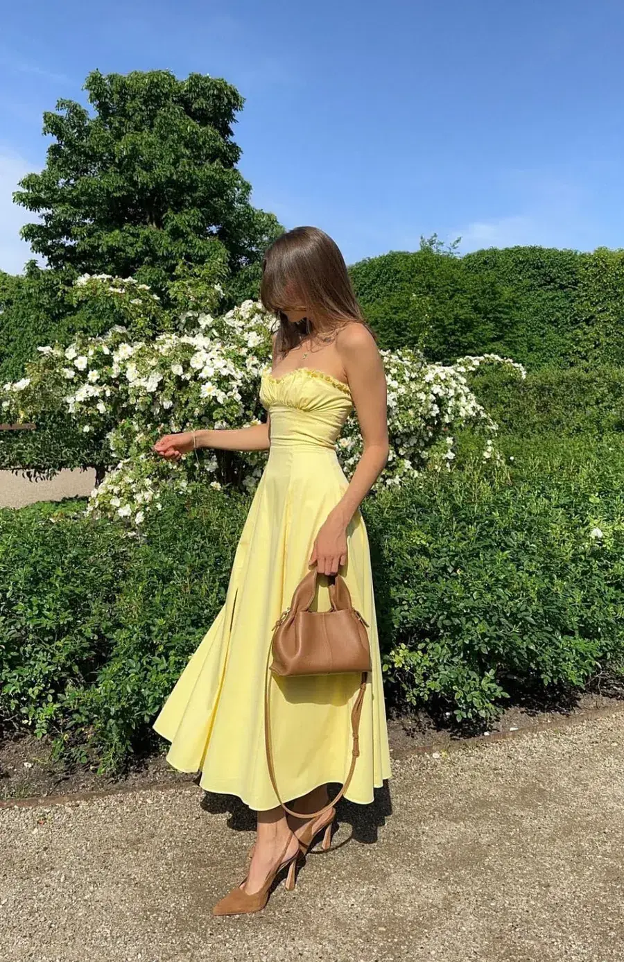 House of CB Clarabelle Midi Dress in Yellow Size 8 - Image 2