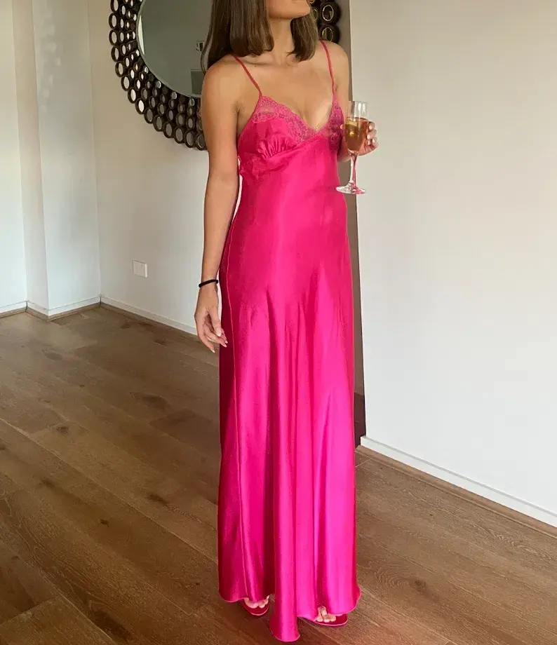 Vintage Slip Maxi Gown Pink Size 10/S - Image 1