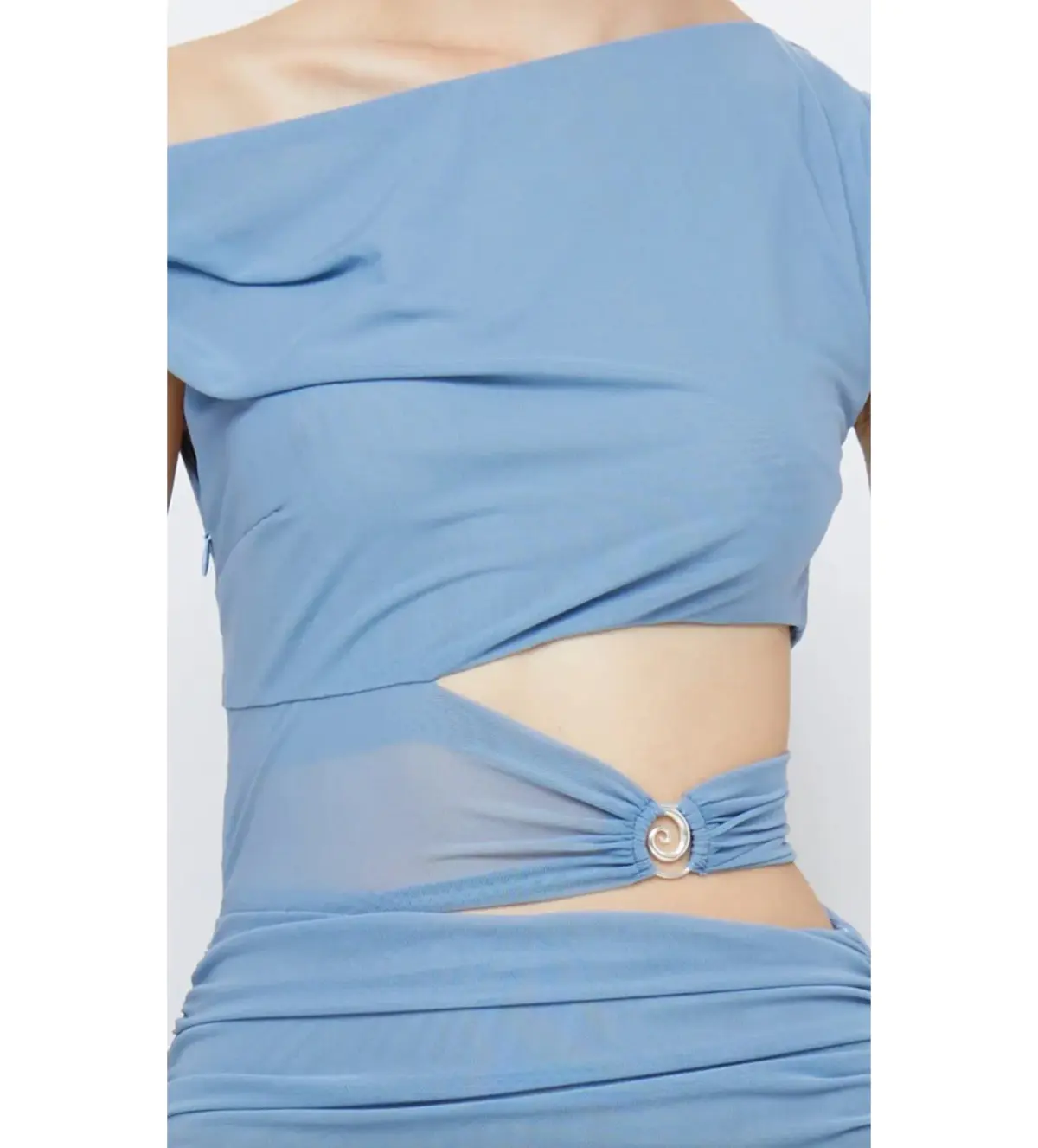 Bec and Bridge Whorl Asym Maxi Dress Meridian Blue Size AU 12 - Image 5