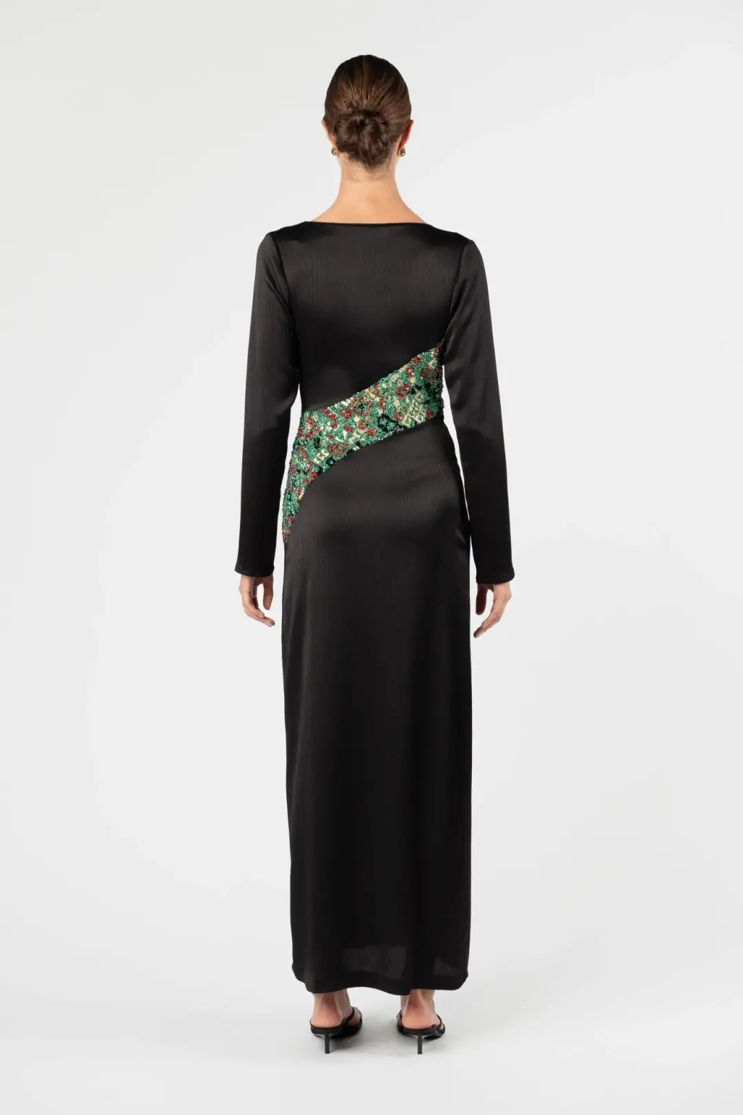 One Fell Swoop Roisin Maxi Dress Ember Glow Black Size 12  for rent on The Volte - main image