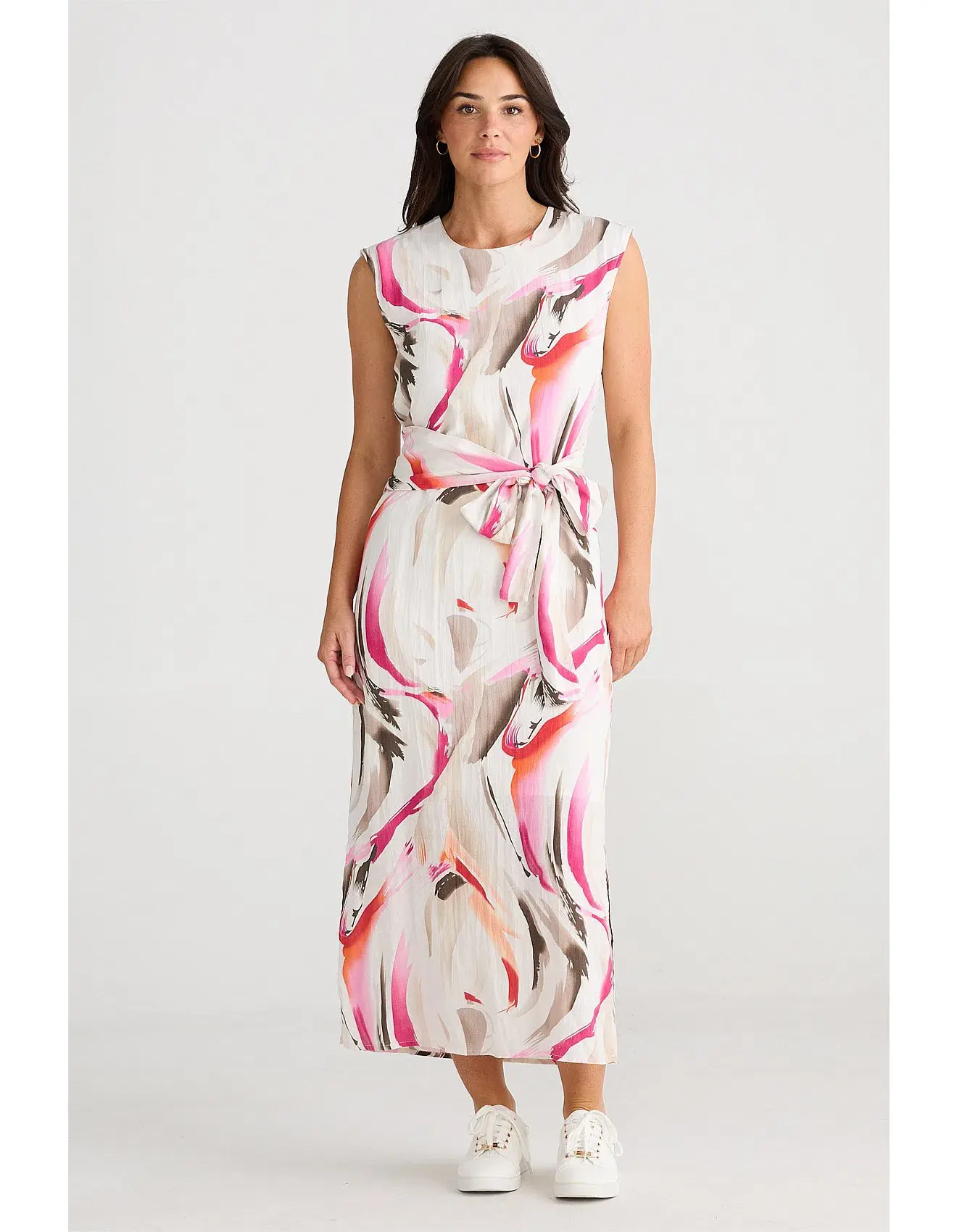 Brave + True Turning Point Dress Midi Dress in Boysenberry Swirl Print Size 10/M - Image 2