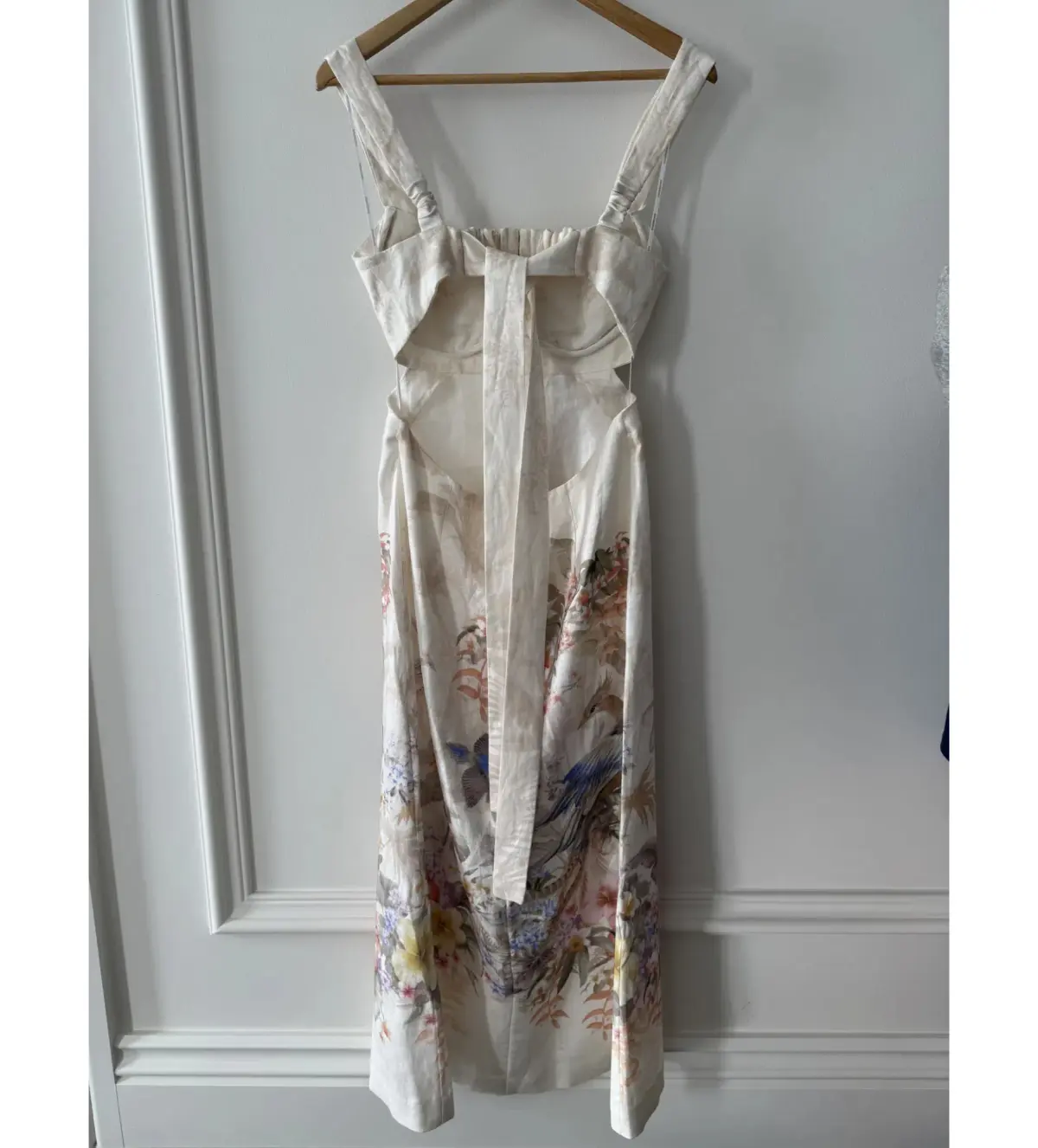 Zimmermann Illuminate Midi Dress in Ivory Tropical size 1 AU 10 - Image 2