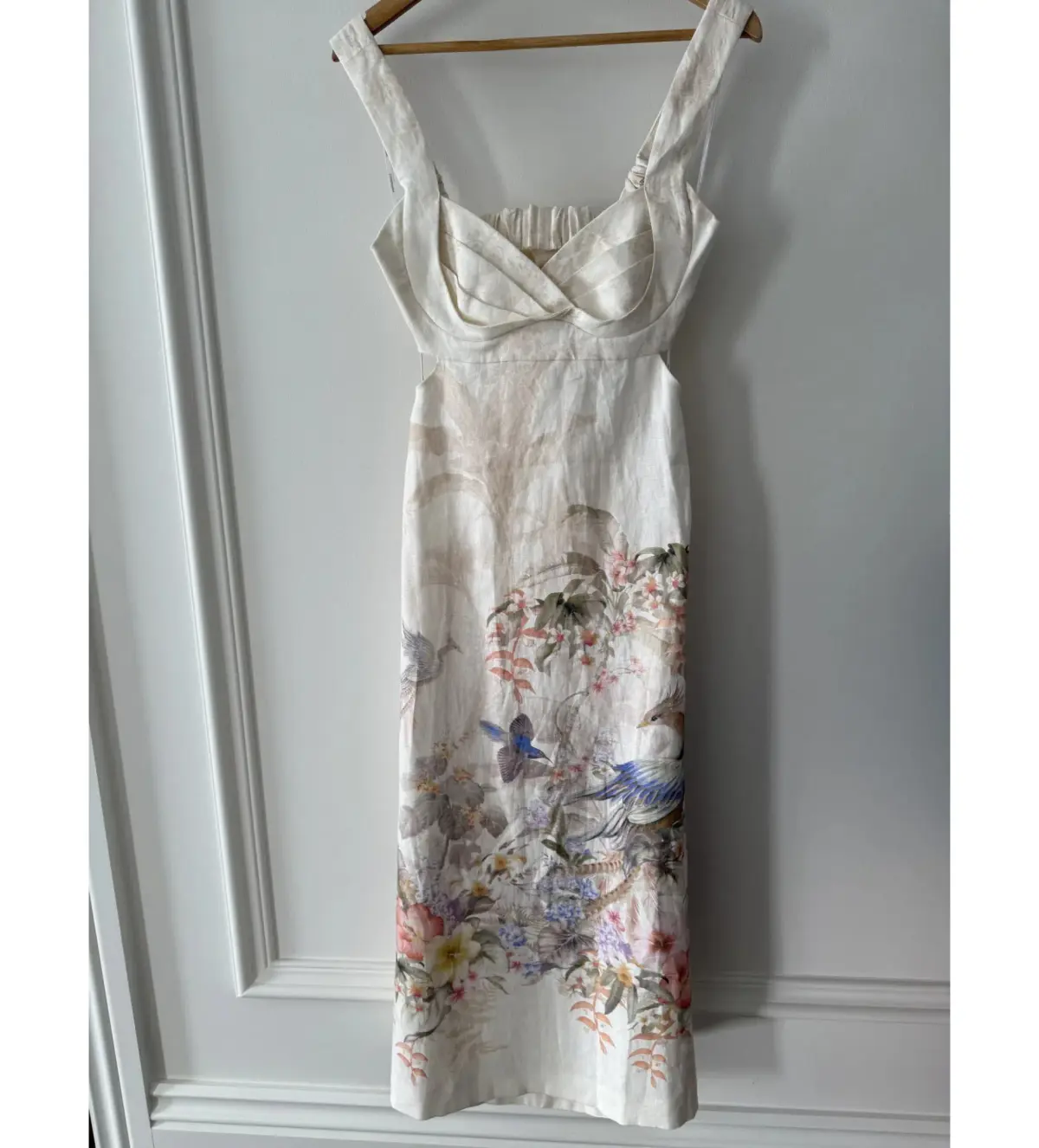 Zimmermann Illuminate Midi Dress in Ivory Tropical size 1 AU 10 - Image 1