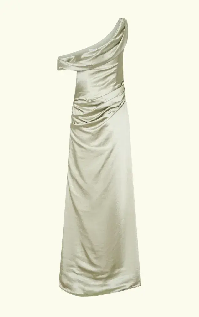 Meshki Dalia Off Shoulder Satin Maxi Dress Maxi Sage Size 8/S - Image 5