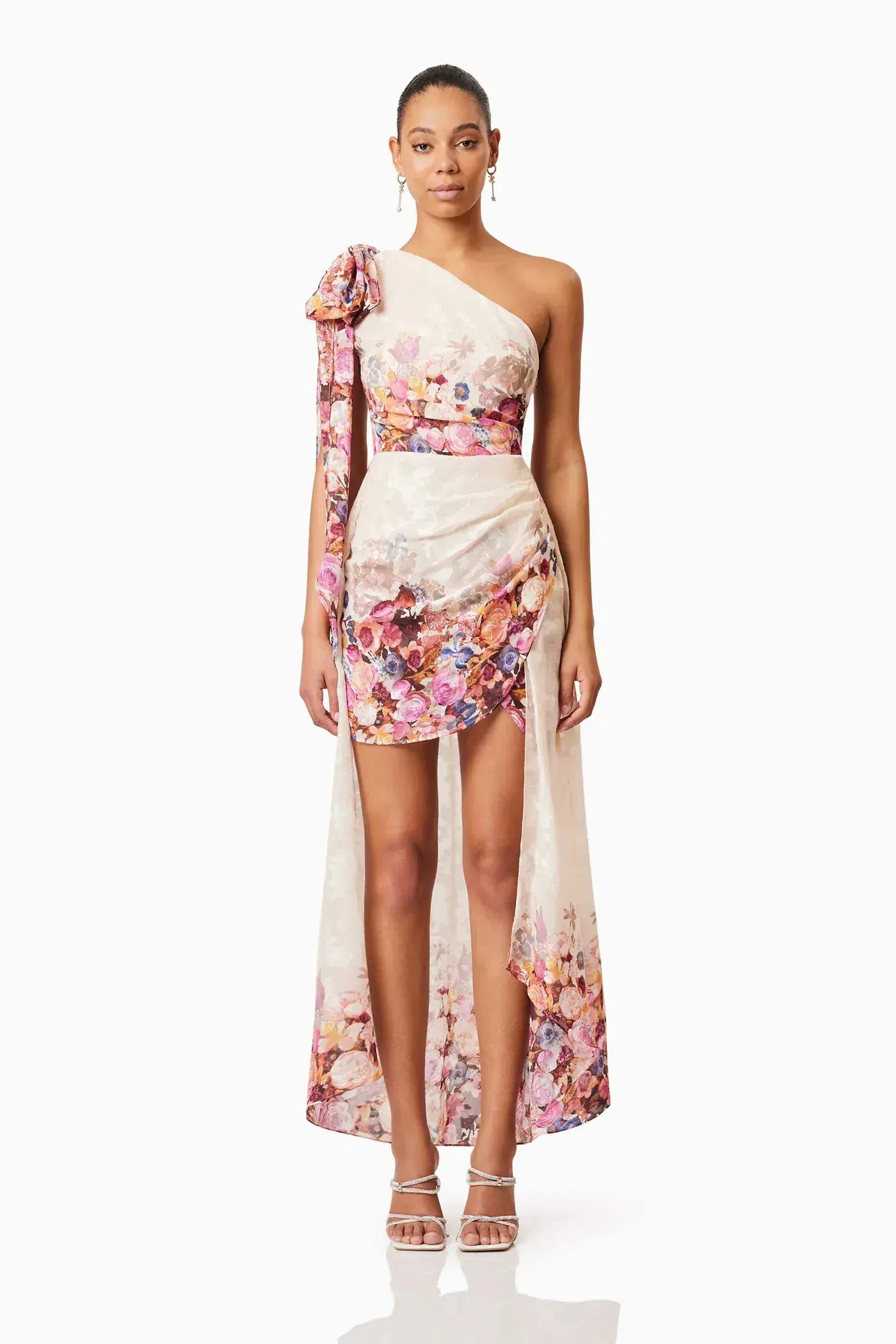 Elliatt Perla Hilo One Shoulder Maxi Gown Floral Size 8 - Image 1