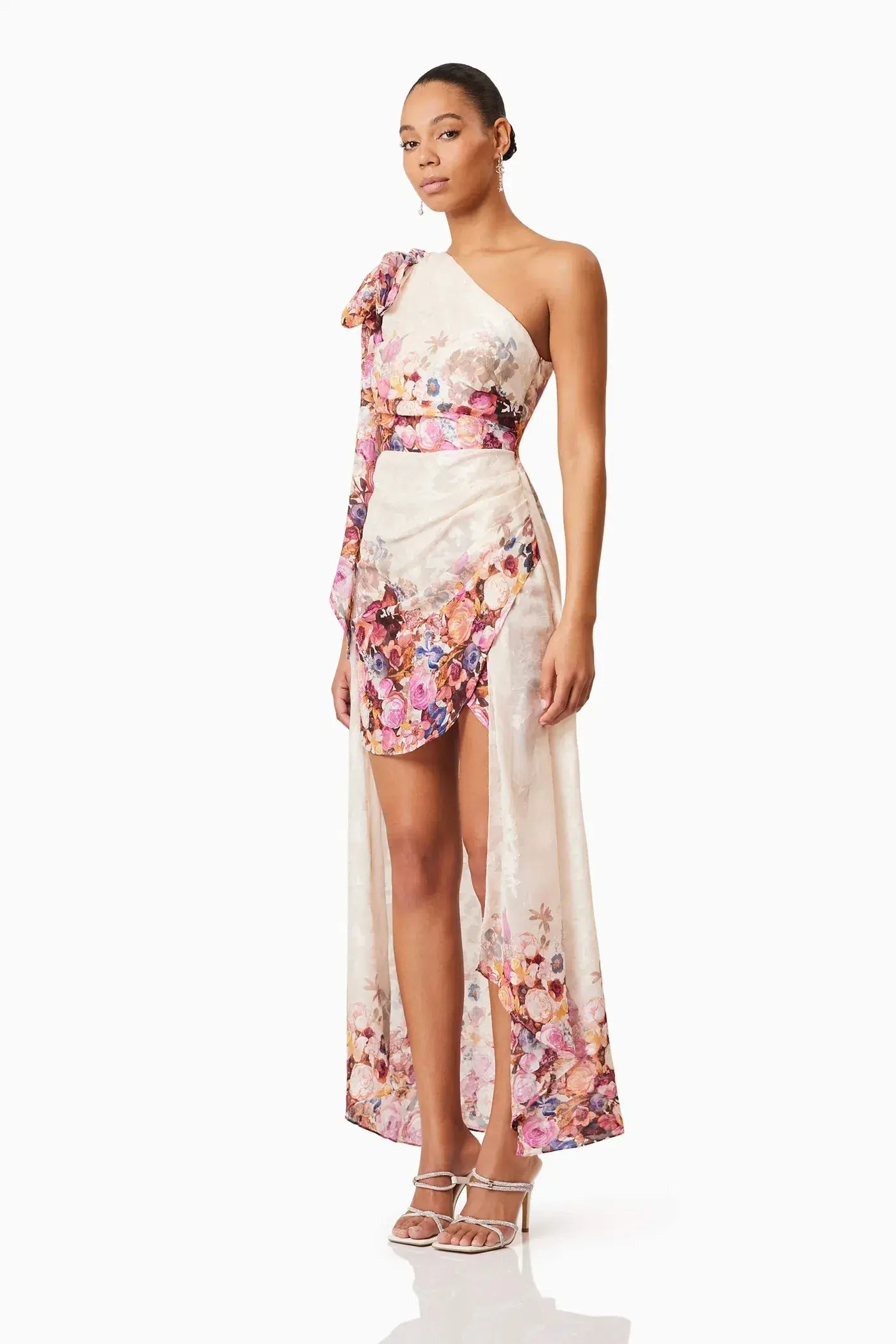 Elliatt Perla Hilo One Shoulder Maxi Gown Floral Size 8 - Image 3