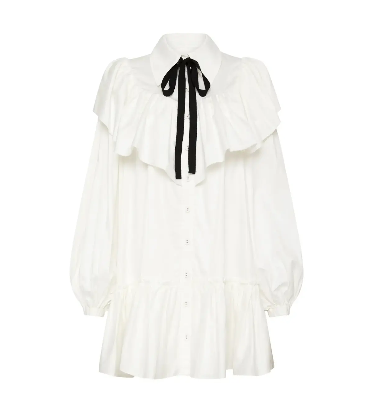 AJE Marie Frill Bib Mini Dress in White Size 8 - Image 3