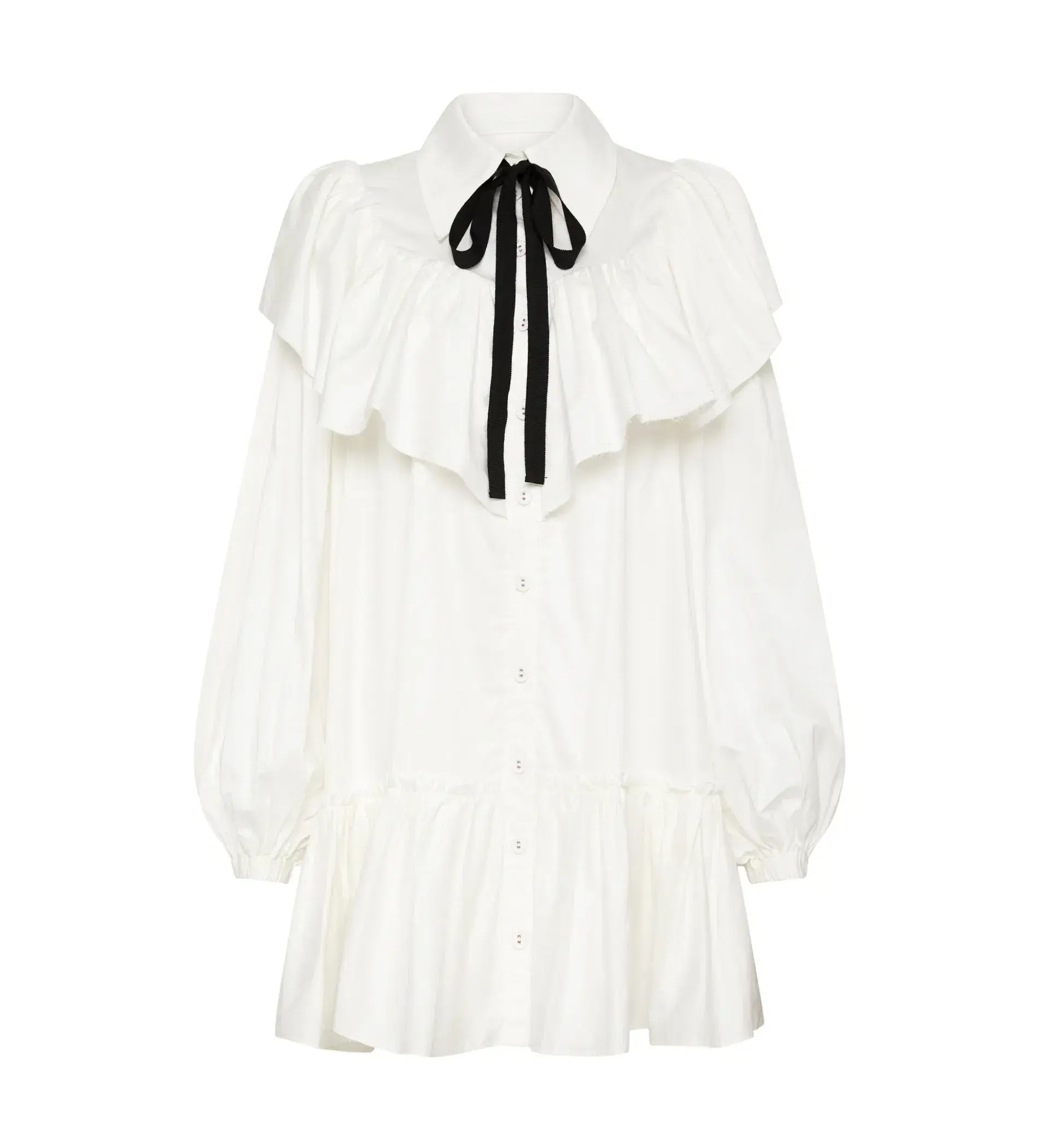 AJE Marie Frill Bib Mini Dress in White Size 8 - Image 3