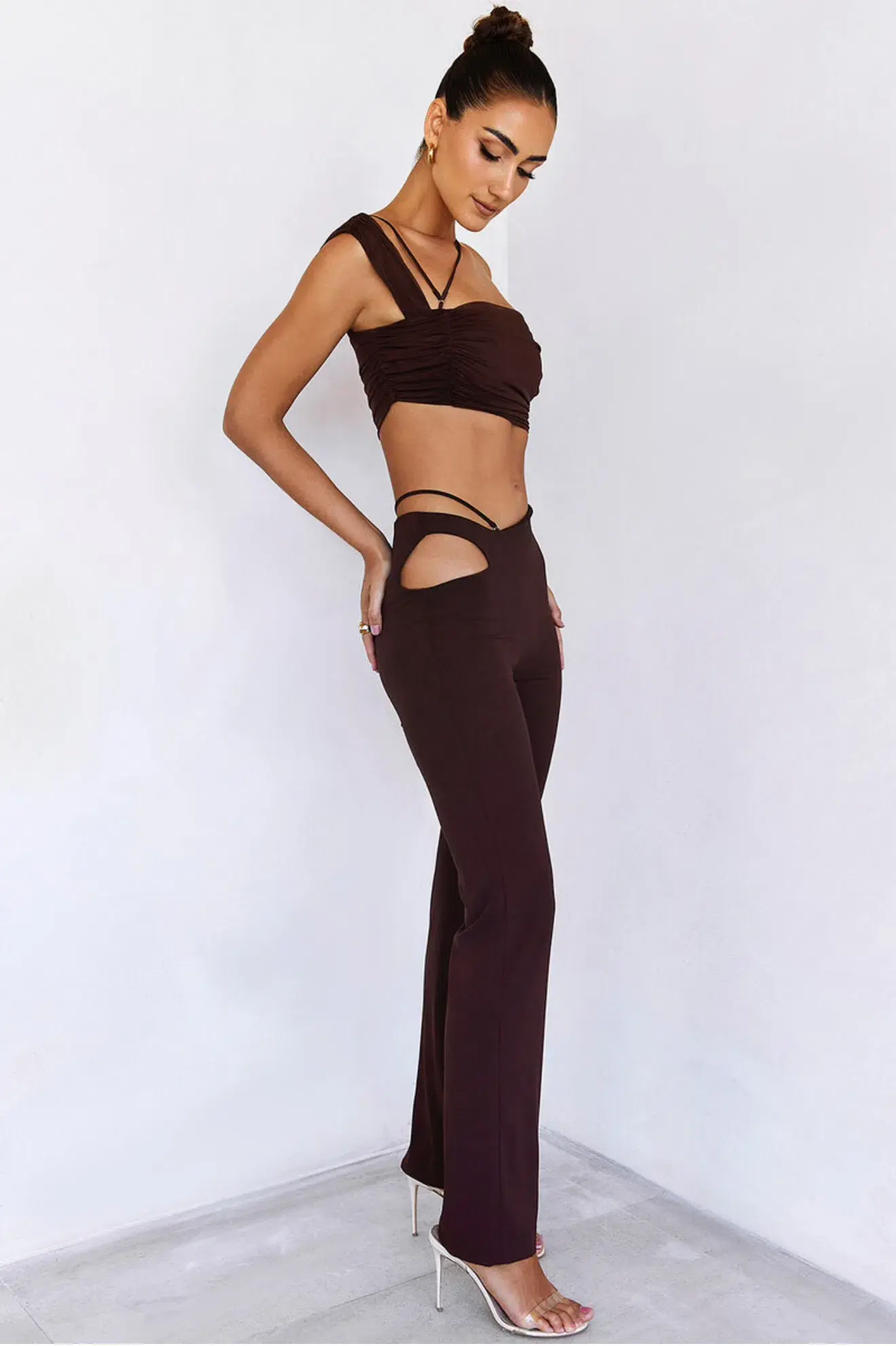 Mistress Rocks Passion Pant Set Chocolate Size 10  - Image 2