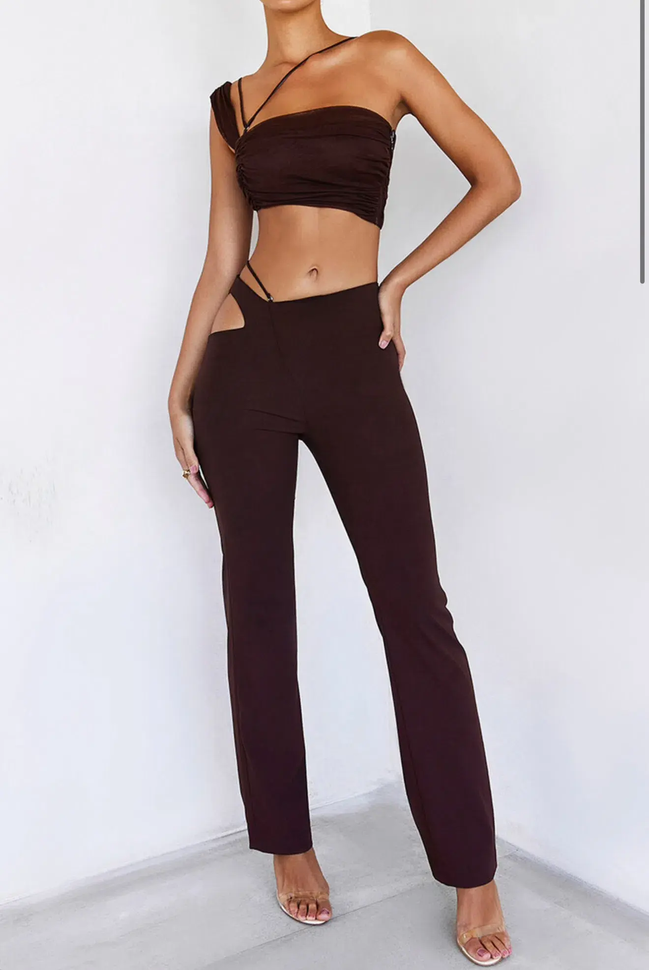 Mistress Rocks Passion Pant Set Chocolate Size 10  - Image 4
