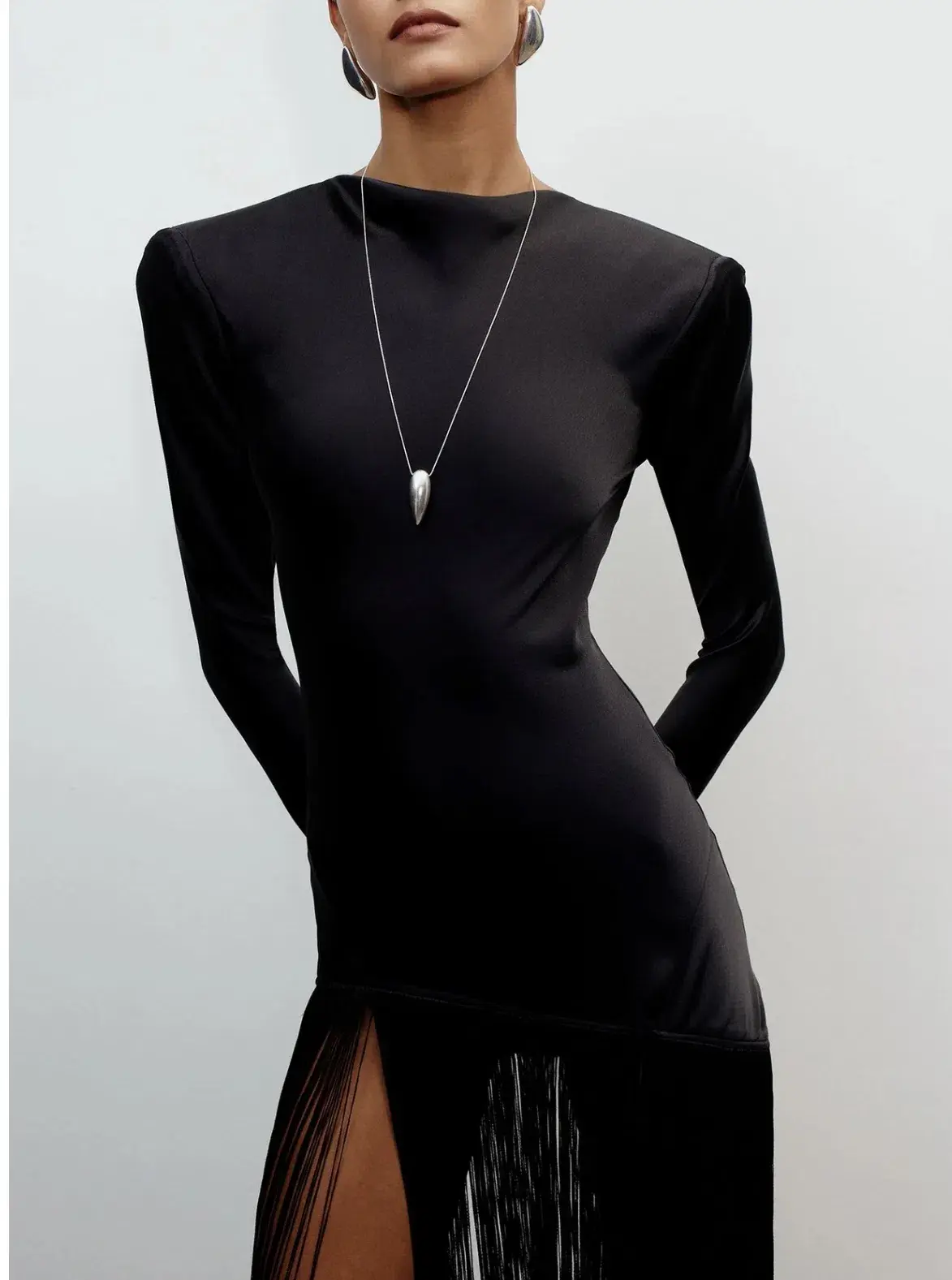 THE NEW ARRIVALS by İlkyaz Özel Vesper in Casino Royale Maxi Dress Black Size 8/S - Image 2