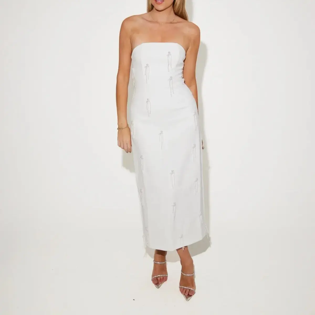Odd Muse - Ultimate Muse Embellished Midi Dress White Size 8 or S - Image 3