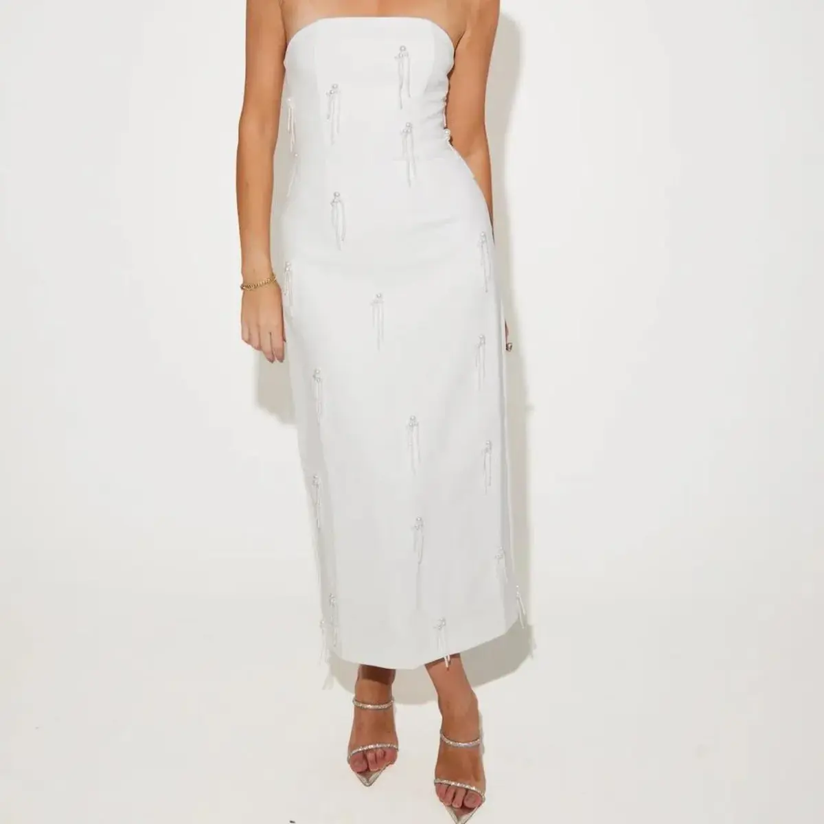 Odd Muse - Ultimate Muse Embellished Midi Dress White Size 8 or S - Image 1