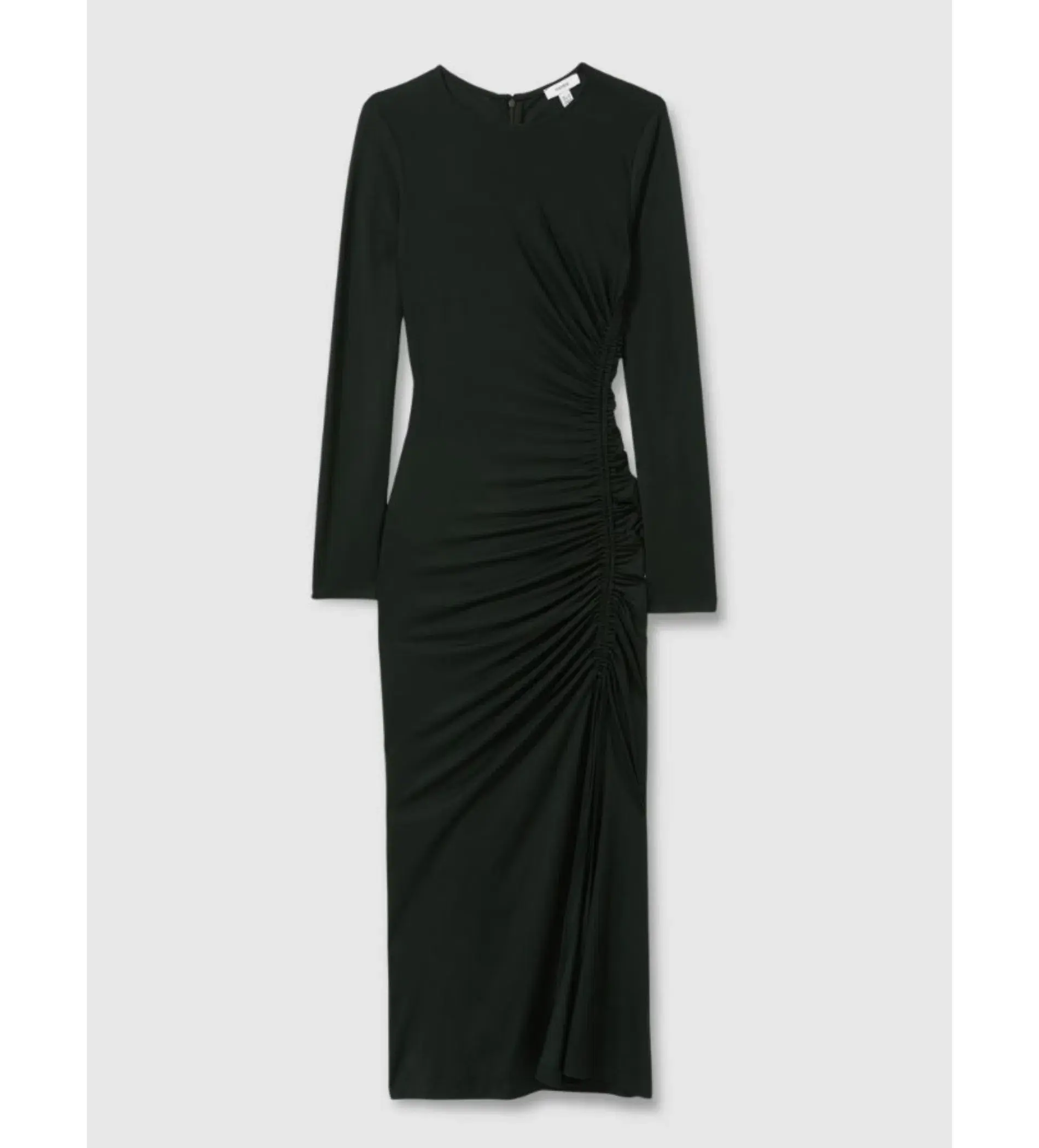 Reiss Rosie Jersey Ruched Midi Dress Dark Green Size 14/XL - Image 5