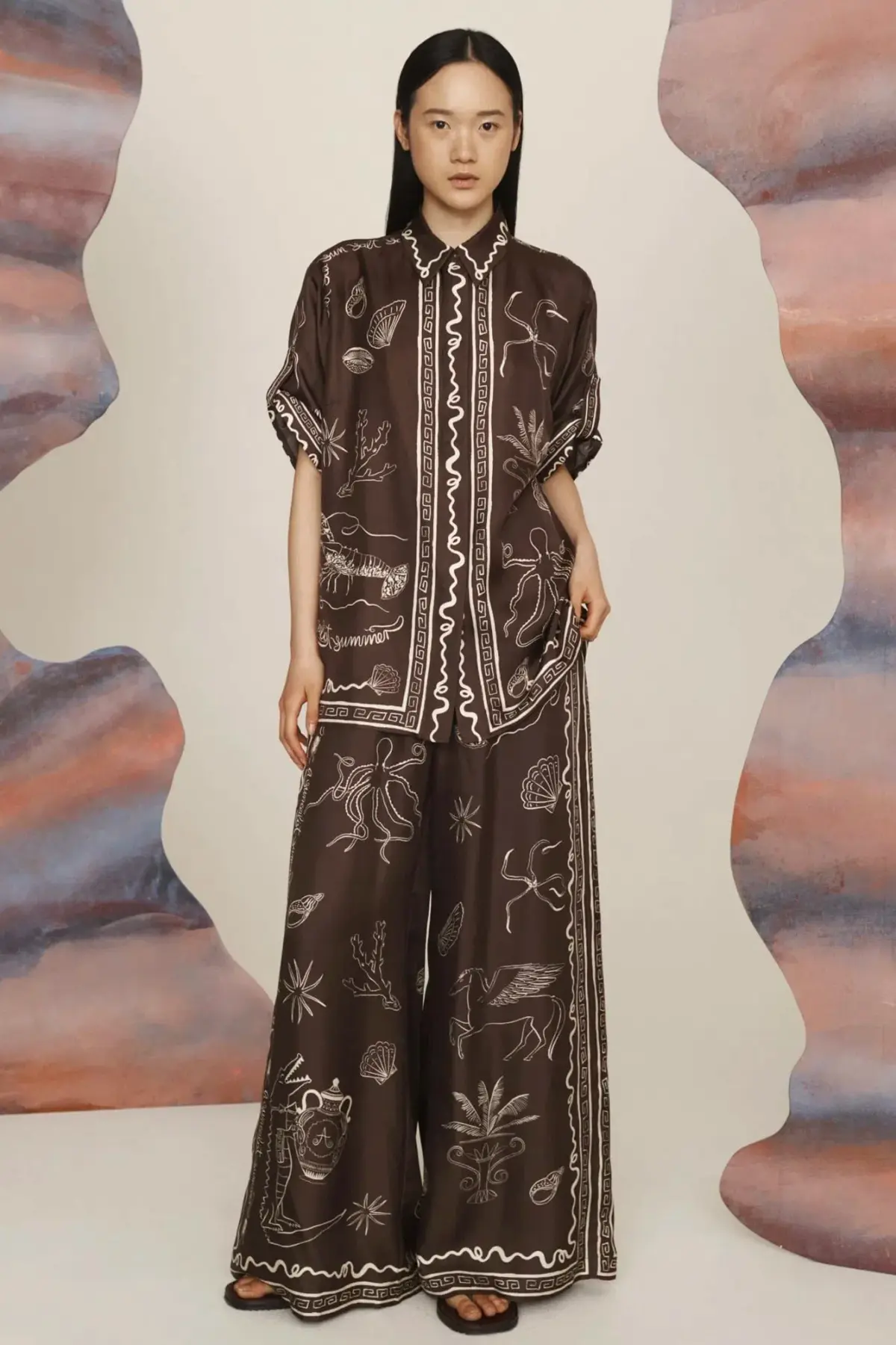 Alemais Sammy Silk Set BrownPrint Size 12  - Image 1