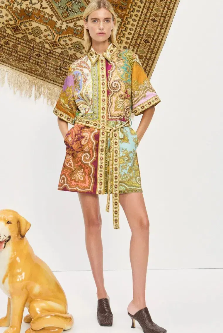 Alemais Clemenza Spliced Mini Dress Multicolour Size 16 - Image 1