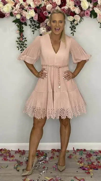 Zimmermann Pleated Mini Dress In Ballet  Size 3 AU 14 - Image 3