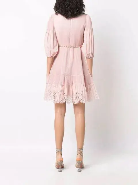 Zimmermann Pleated Mini Dress In Ballet  Size 3 AU 14 for rent on The Volte - main image