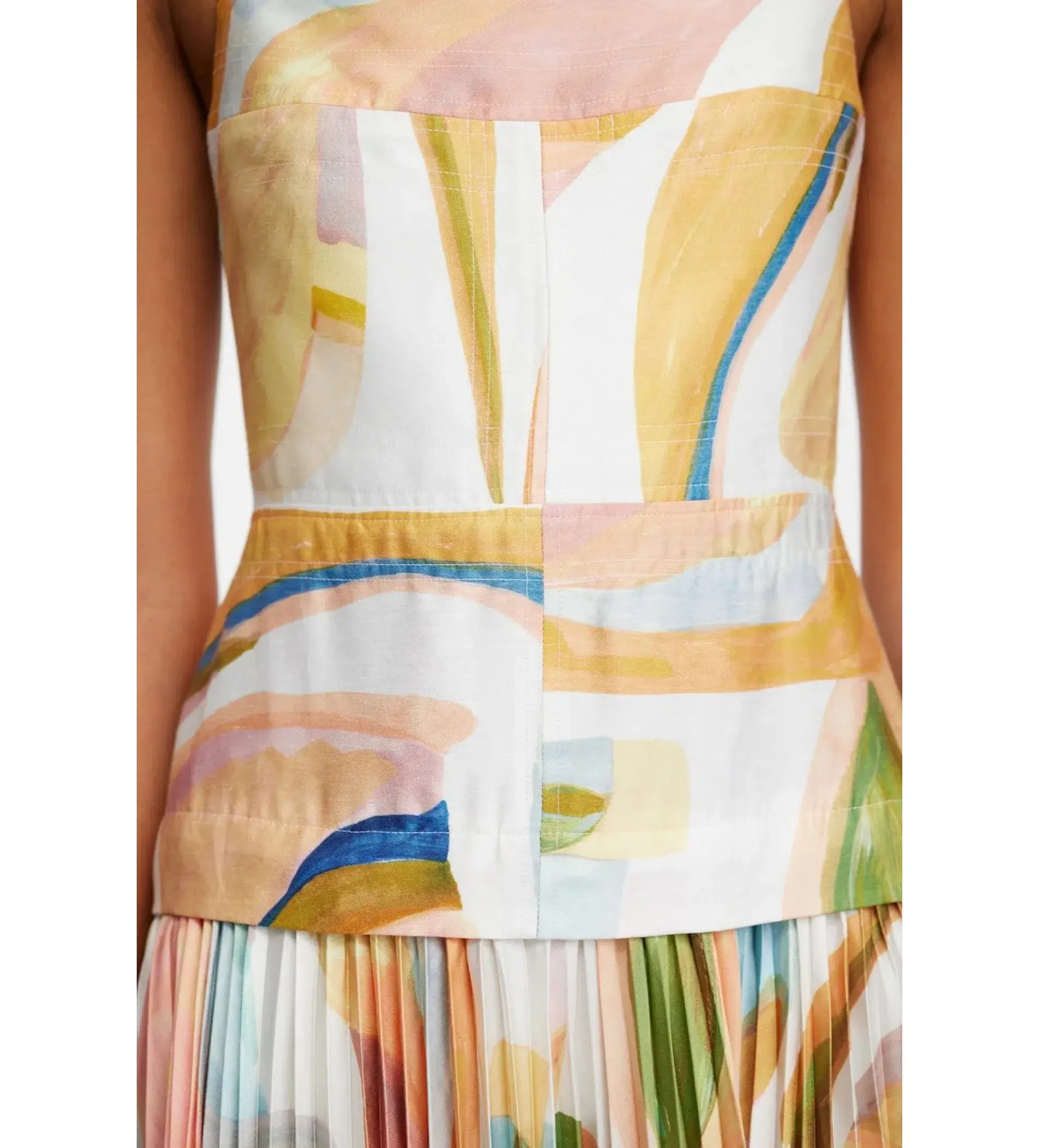 Acler Leasgill Midi Dress in Cubist Canyon Size AU 10 - Image 4