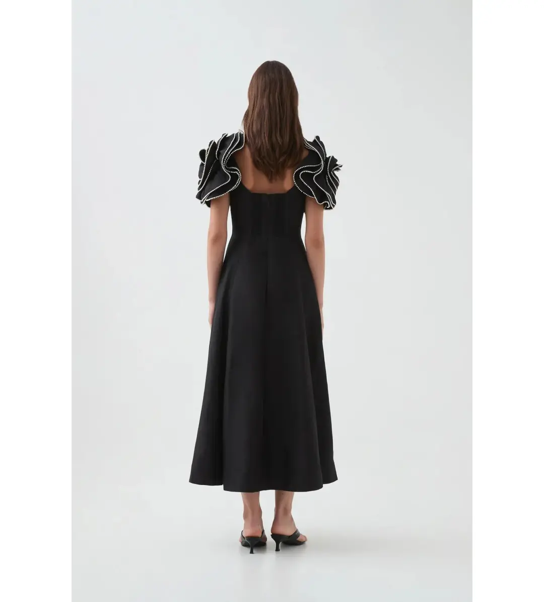 Aje Twyla Midi Dress Black Size AU 10 for rent on The Volte - main image