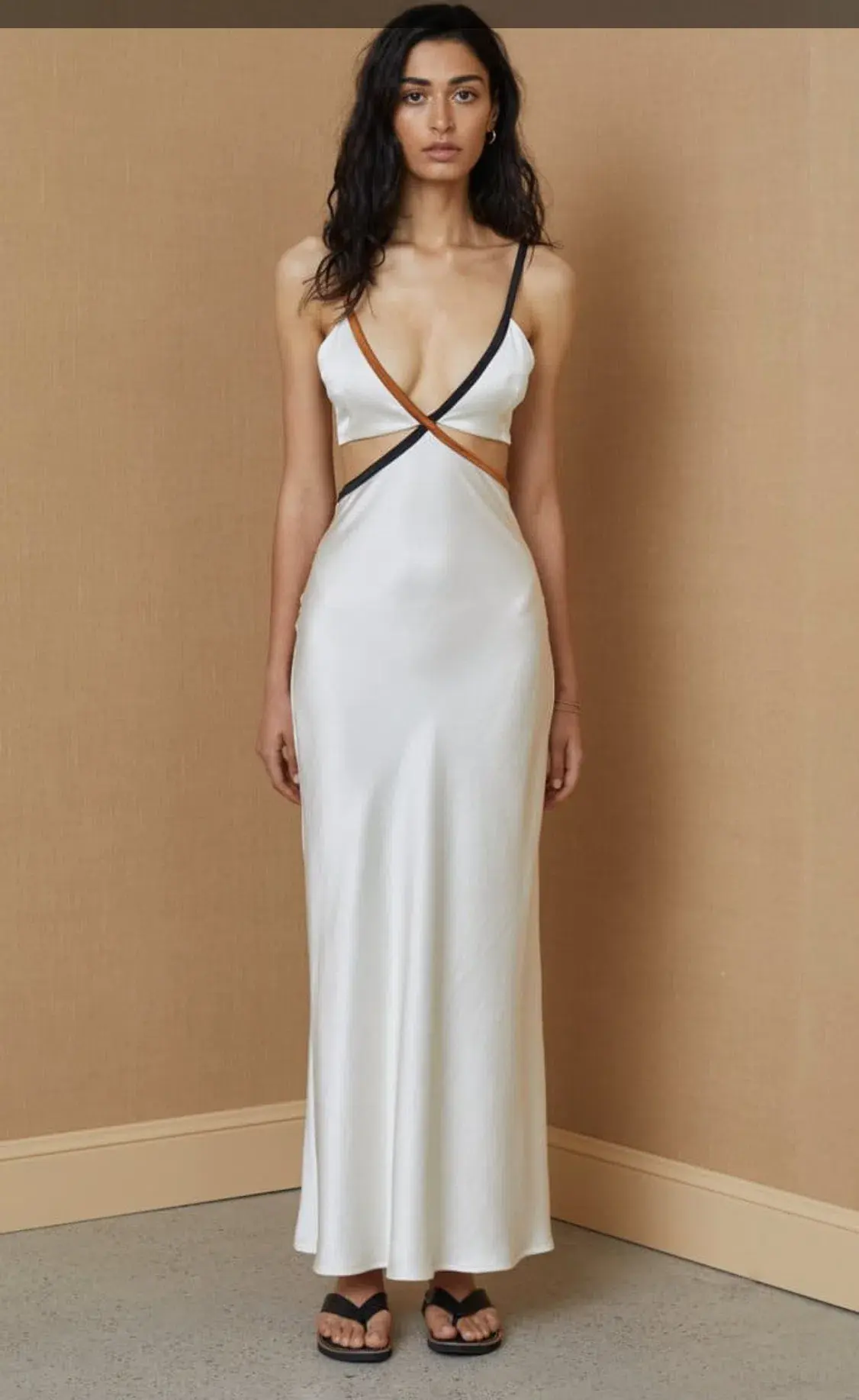 Bec And Bridge Toi Et Moi Cutout Midi  Dress Cream Size 6 - Image 3