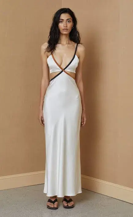 Bec And Bridge Toi Et Moi Cutout Midi  Dress Cream Size 6 - Image 5