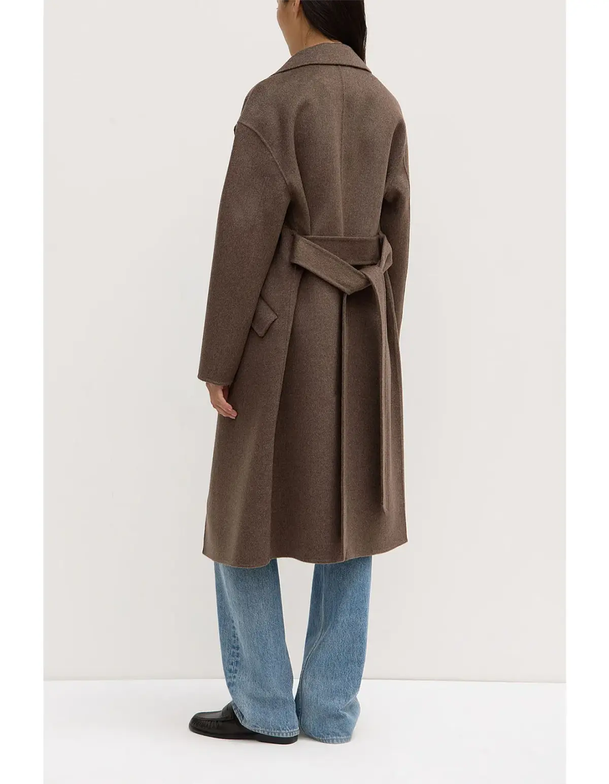 Assembly Label Sadie Single Breasted Wool Coat in Cocoa Marle Size - Image 3
