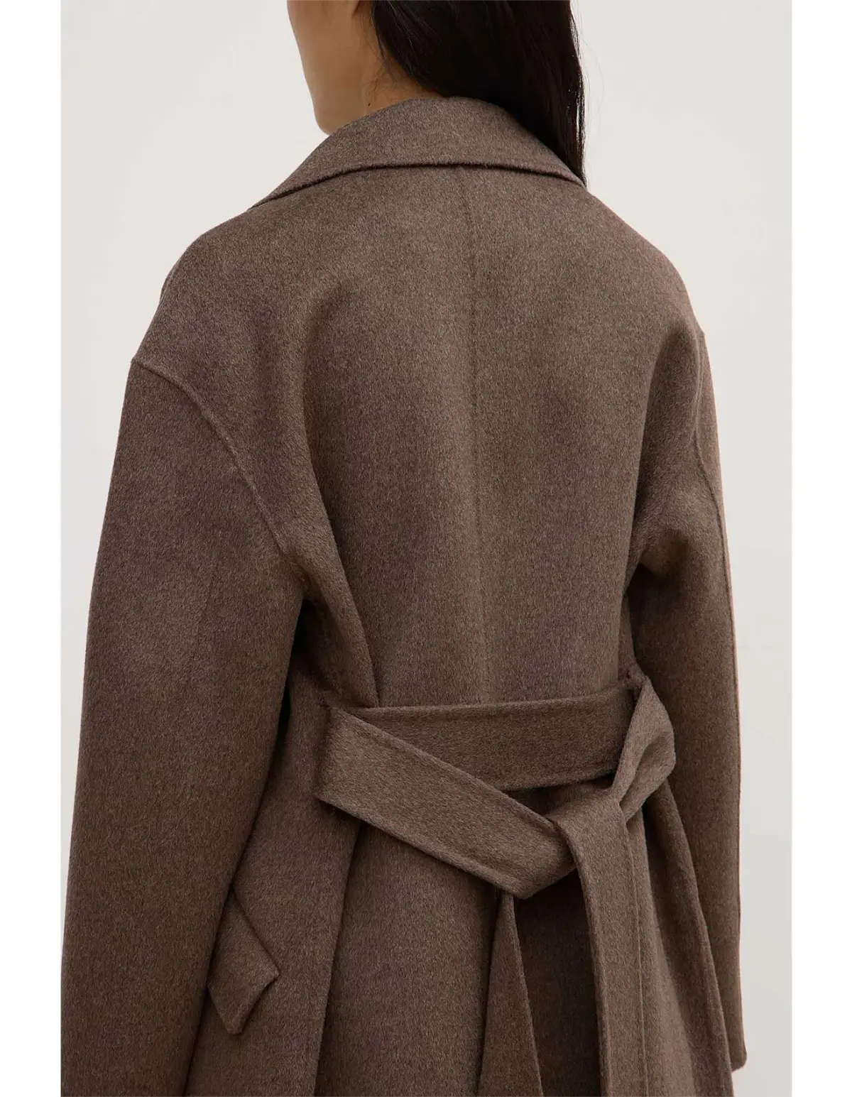 Assembly Label Sadie Single Breasted Wool Coat in Cocoa Marle Size - Image 4