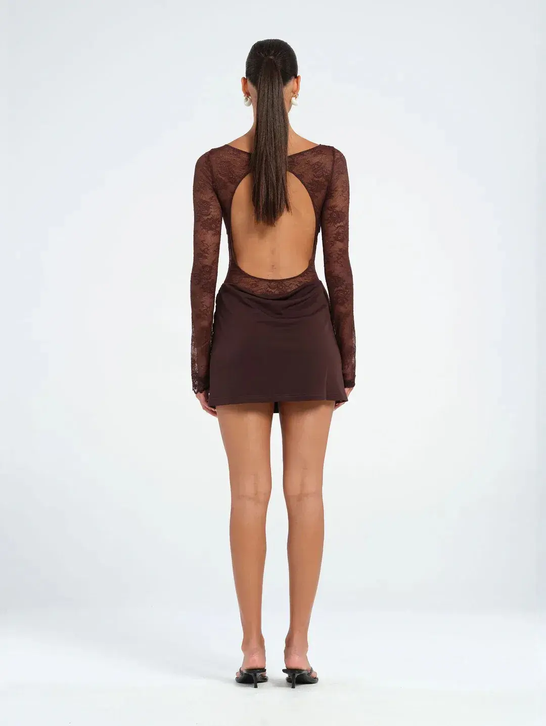 BENNI Oskar Mini Dress in Chocolate Size AU8 - Image 3