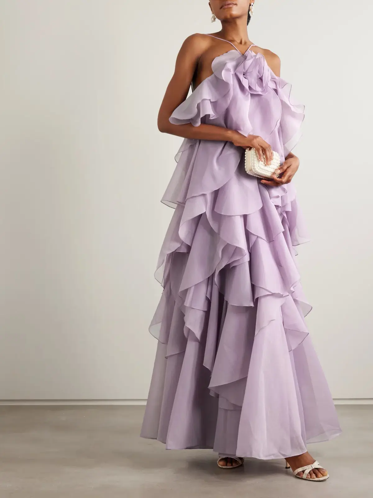 Aje Pandorea Layered Maxi Dress Purple Size 10 - Image 1