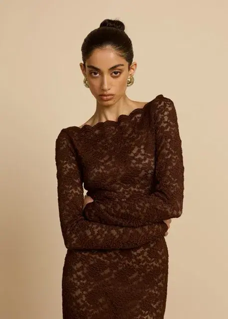 Arcina Ori Monet Maxi Dress Chocolate Brown Size M AU 10  - Image 7
