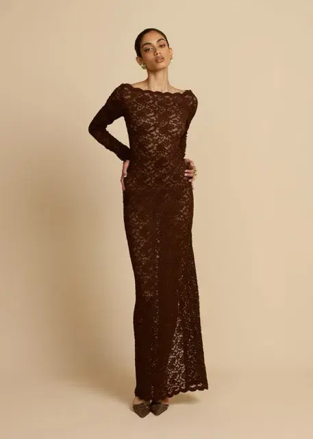 Arcina Ori Monet Maxi Dress Chocolate Brown Size M AU 10  - Image 3