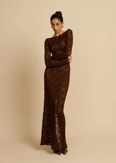 Arcina Ori Monet Maxi Dress Chocolate Brown Size M AU 10  - Image 6