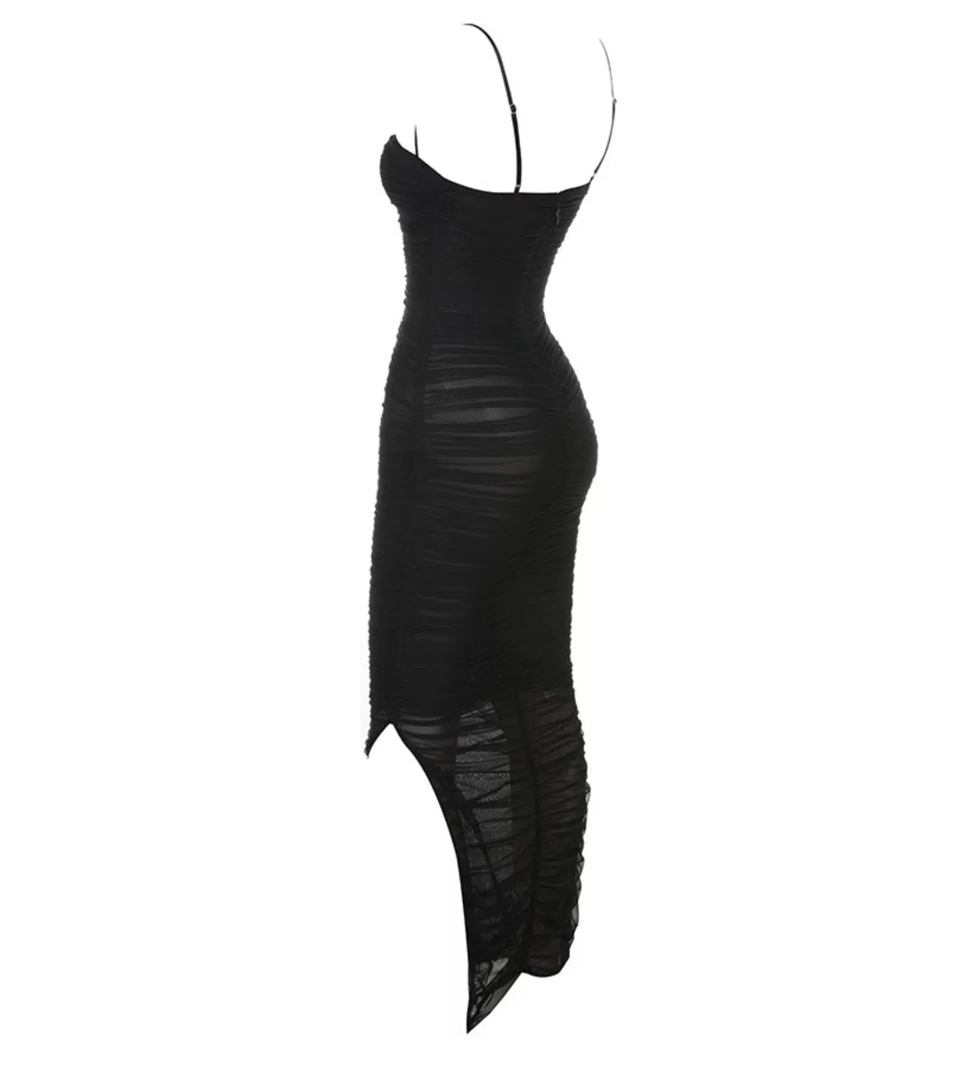 House of CB Fornarina Organza Mesh Maxi Dress Black Size AU 12 - Image 7