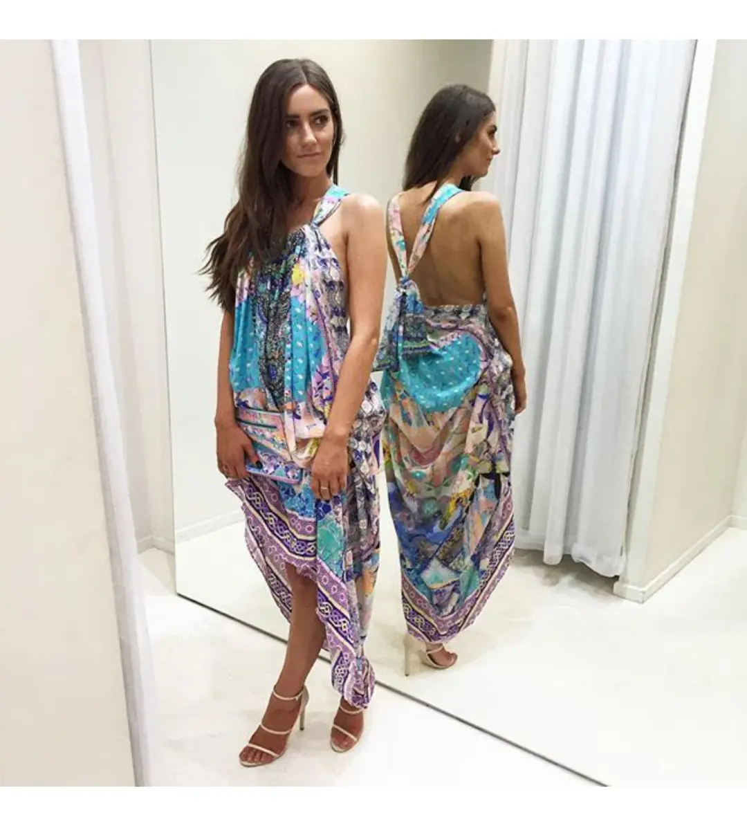 Camilla Gaudi Tribute Drawstring Dress Multi Print One Size for rent on The Volte - main image