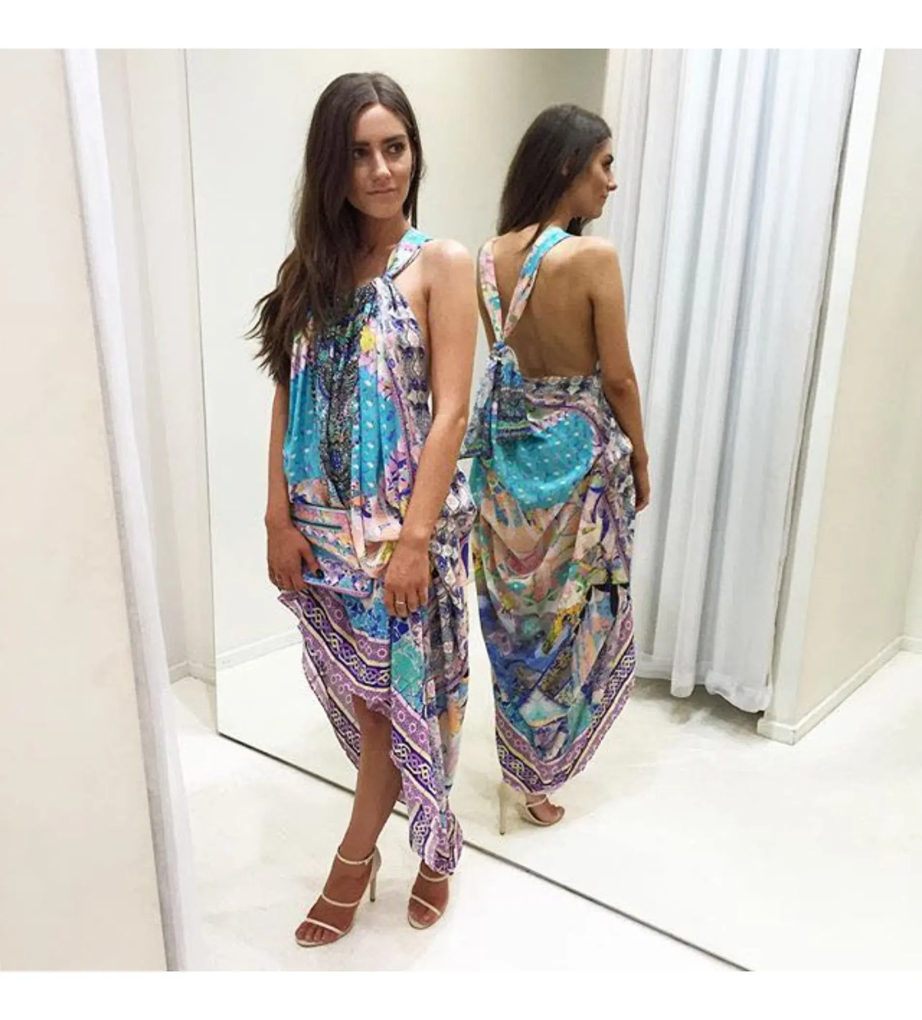 Camilla Gaudi Tribute Drawstring Dress Multi Print One Size - Image 2