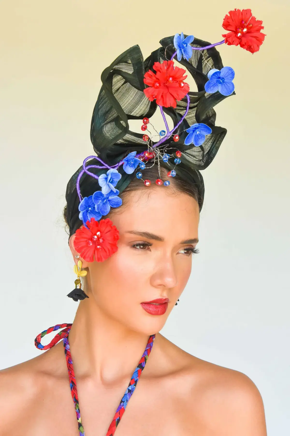 Sonlia Fashion Isla Headpiece in Blue and Black - Image 3