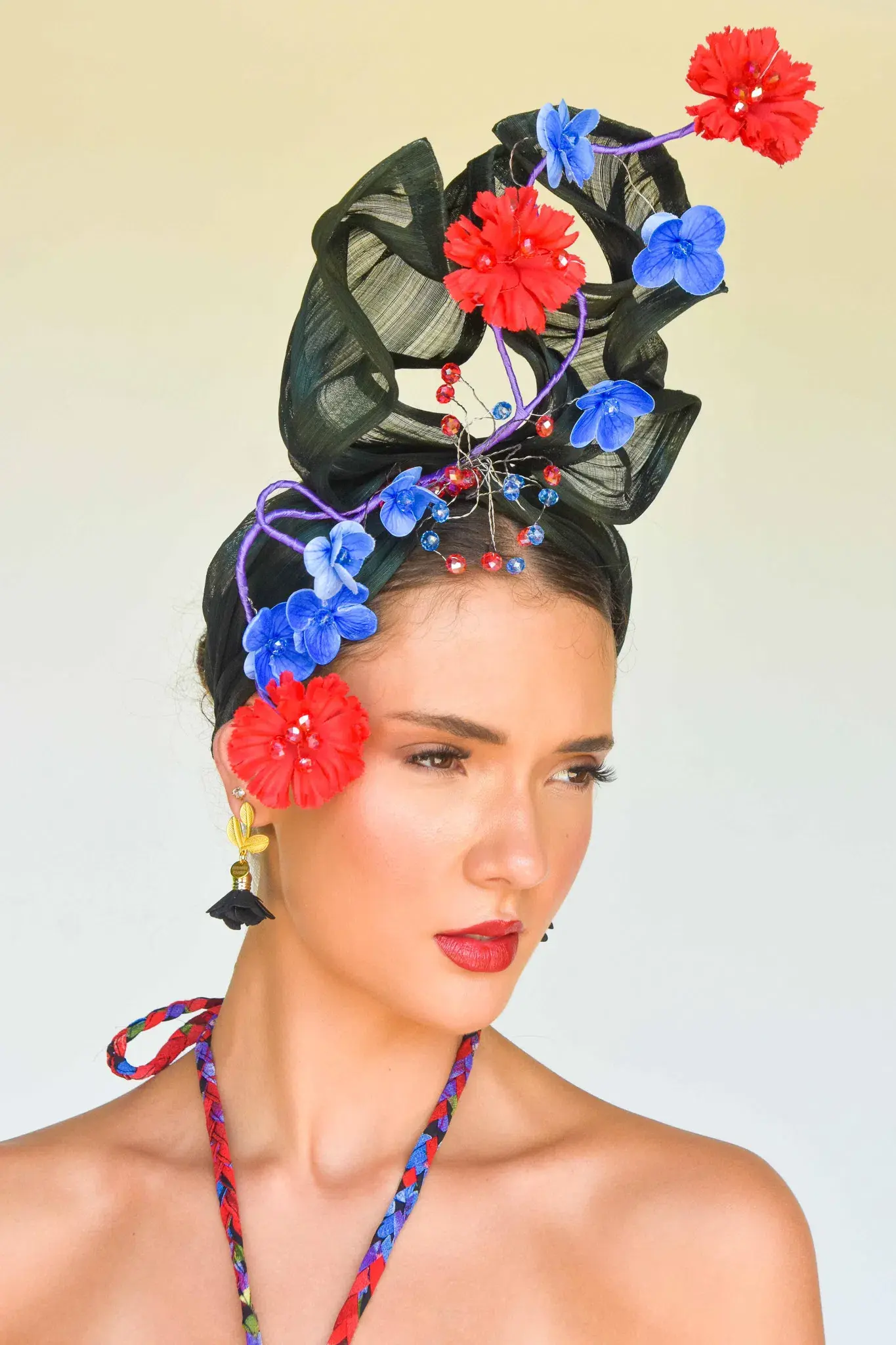 Sonlia Fashion Isla Headpiece in Blue and Black - Image 3