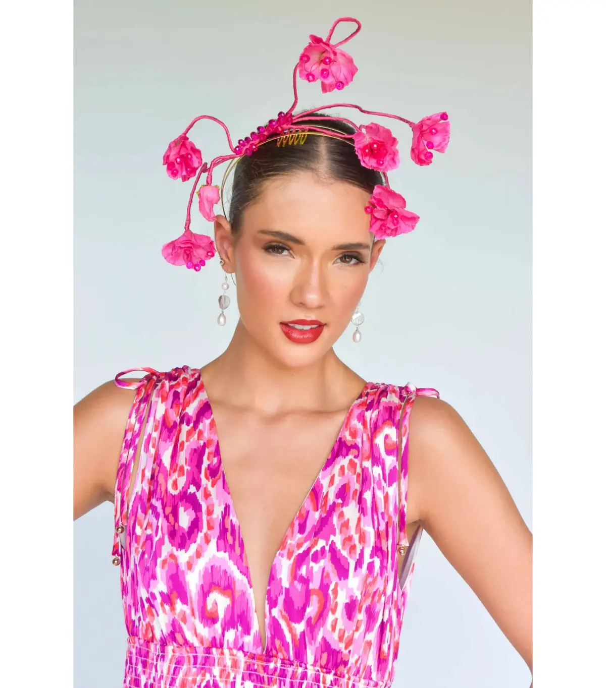 Sonlia Fashion Naomi Fascinator Pink - Image 3