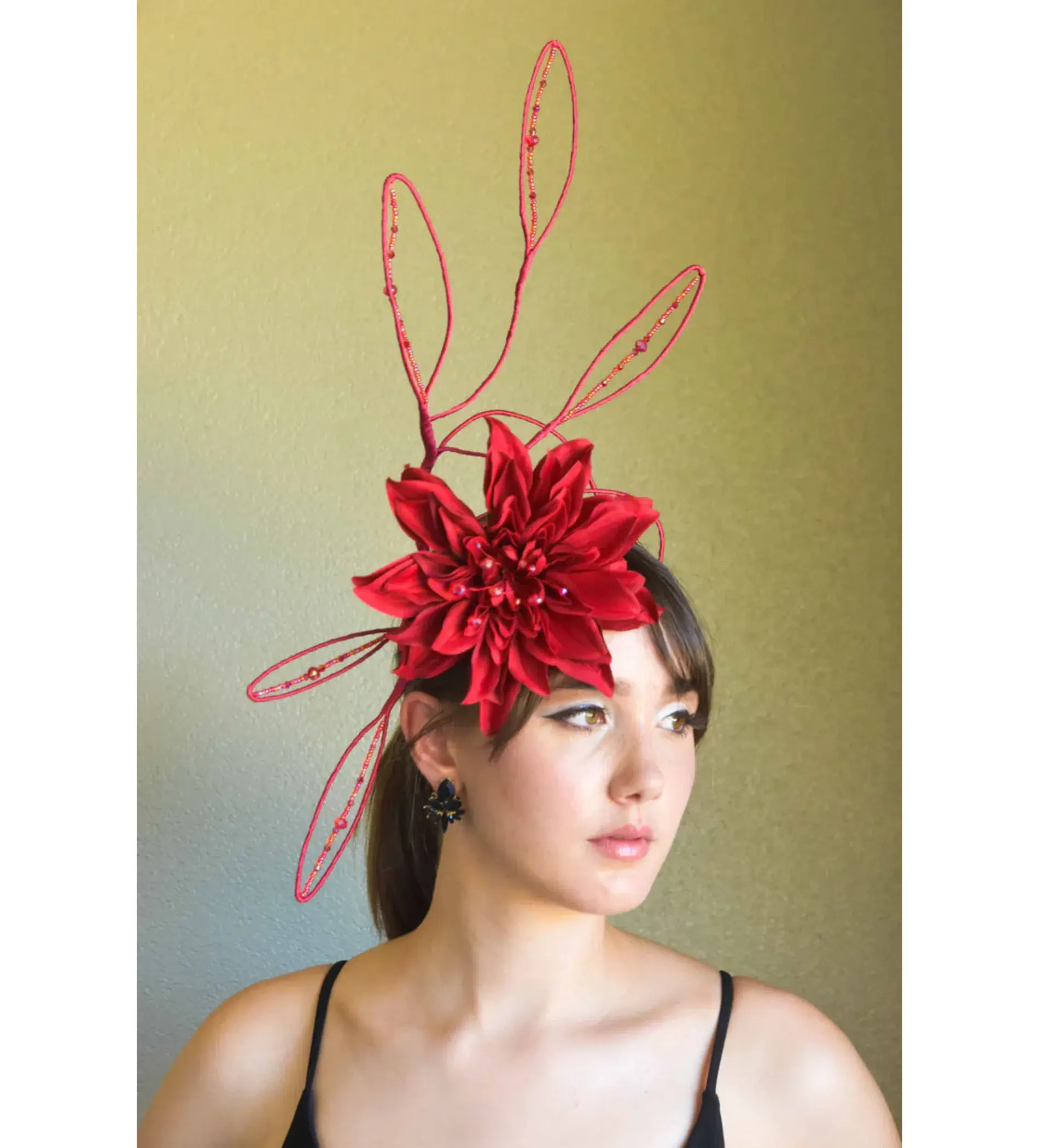 Sonlia Fashion Tiffany Fascinator Red - Image 2