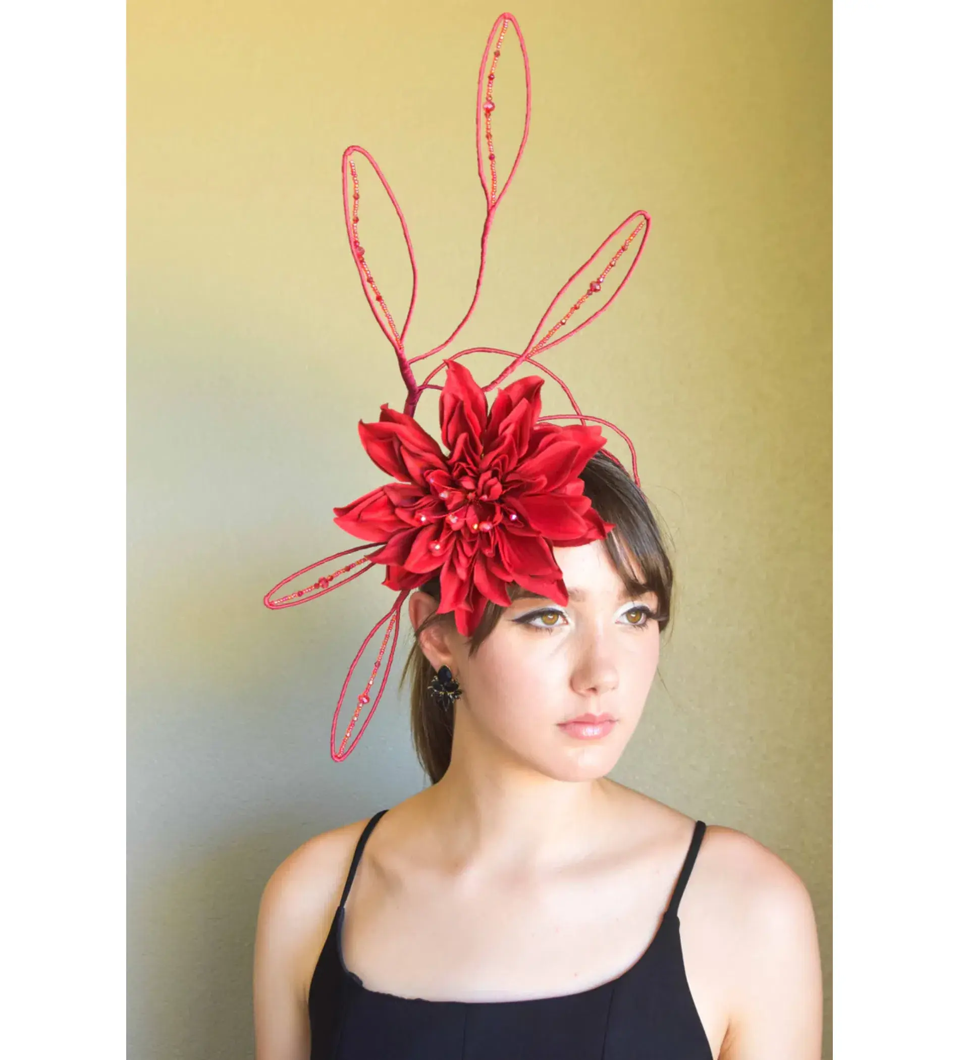 Sonlia Fashion Tiffany Fascinator Red - Image 1